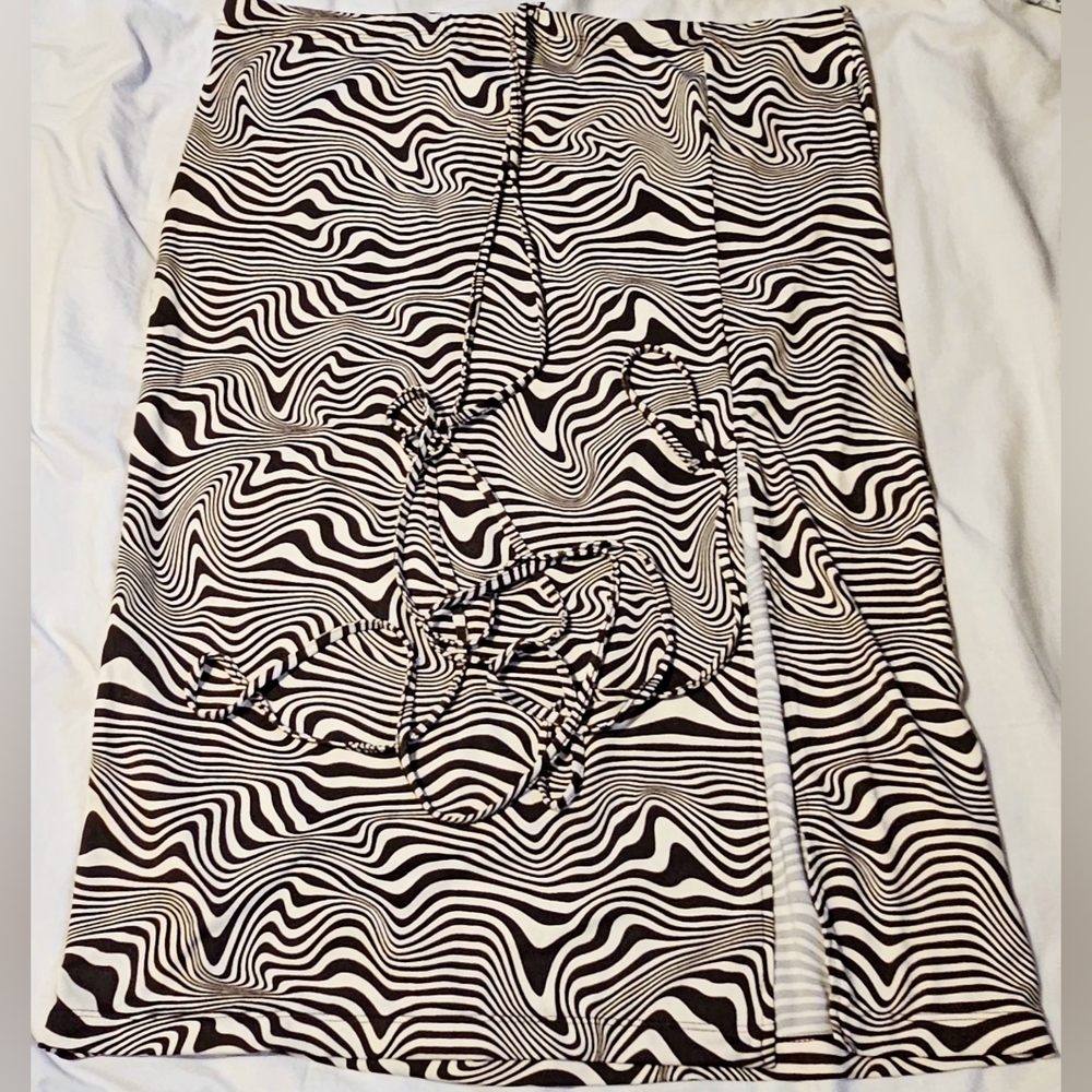 Leopard pattern pencil skirt with slit